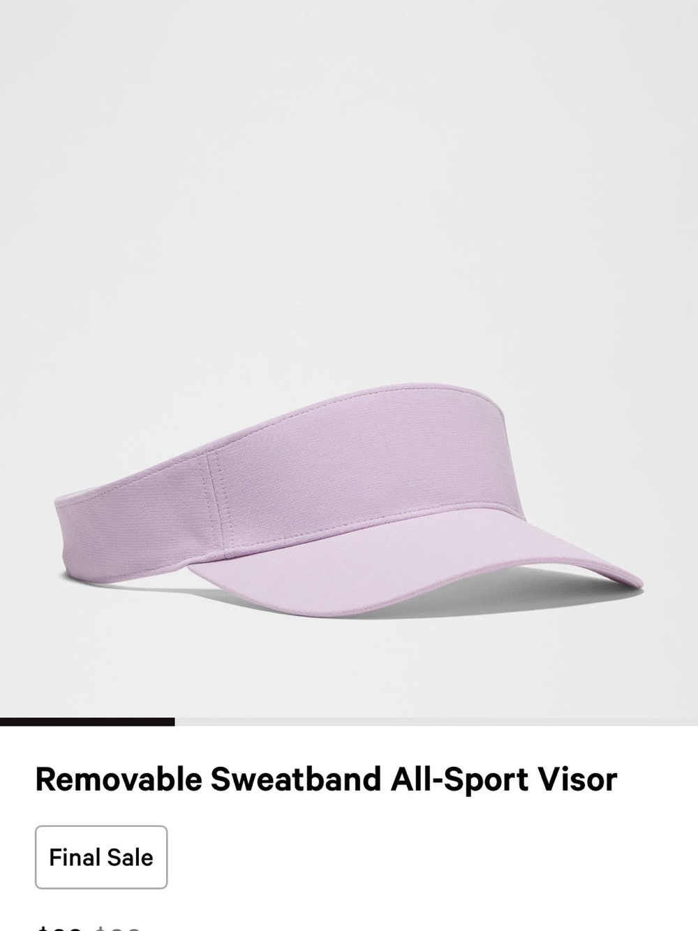 Lululemon Visor size L/XL lilac play